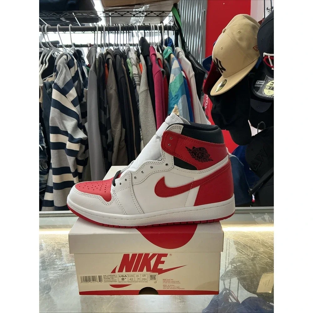 New Air Jordan 1 Retro High OG Heritage White/Red/Black 555088-161 Men's 8.5